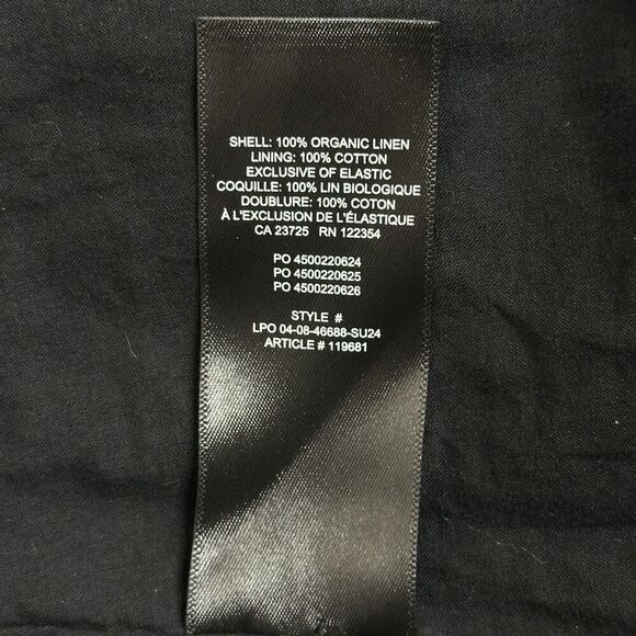 Aritzia Wilfred Saturn Dress Black Organic Linen Wrap Midi 8 Minimalist Classic - Picture 11 of 12